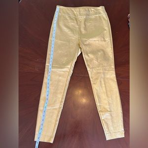 Gold Metallic Pants NWOT Never Worn Size M Petite Faux Leather